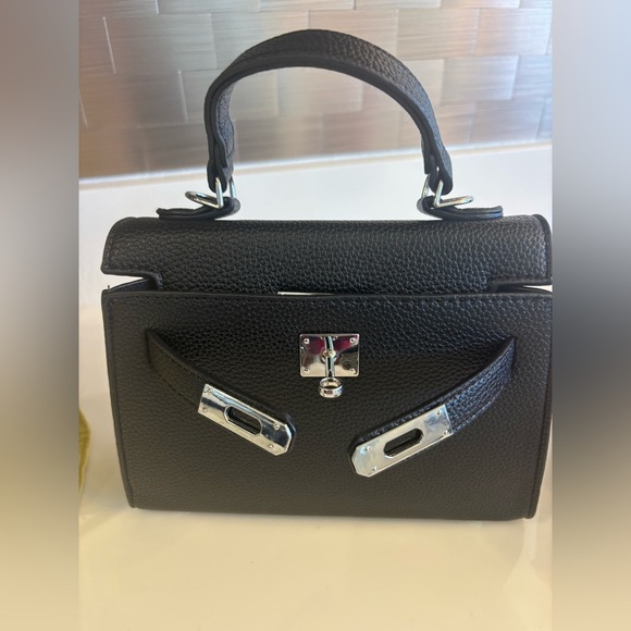 Black Leather Crossbody Bag - Picture 2 of 5